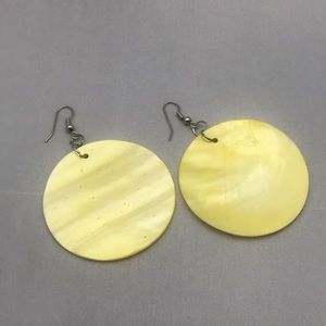 Yellow glass earrings
